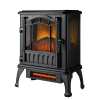 New 2-Setting 3D Electric Stove Heater with Life-like Flame, Black