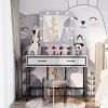 Vanity Desk with Mirror and Lights, Makeup Vanity with 3 Color Dimmable Lighted Hollywood Mirror, White Makeup Table with 4 Drawers