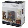 New 2-Setting 3D Electric Stove Heater with Life-like Flame, Black
