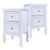 [Oid Code: 48714449/34800355]2pcs Country Style Two-Tier Night Tables Large Size White