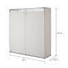 Adult Single Steel Tier Zippered Extra Wide Clothes Closet, 60", Grey Pumice