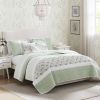 6 Piece Cotton Percale Quilt Set with Throw Pillows Full/Queen
