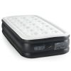 Air Mattress, Built-in Pump, Fast Inflation, 660lbs Support, Comfort Flocking Top,Twin/Queen 16/18/22 in Black