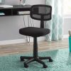 Mesh Task Chair with Plush Padded Seat, Teens and Adult, Black/Black