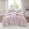 Metallic Printed Plush Comforter Set with Throw Pillow Twin/Twin XL