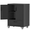 Tool Cart with Wheels, 40" H x 30" W x 20" D, Mobile Tool Cabinet with Lockable Casters & Drawer, Heavy-Duty Steel Storage Organizer for Garage