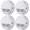 (4 Pack) Smoke Alarm Detector Home Fire Safety Sensor Alert Battery Included (Logistics only For USPS.TK/TMEU only For self-pickup)