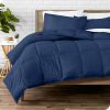 Bare Home Comforter Set - Queen Size - Ultra-Soft - Goose Down Alternative - Premium 1800 Series - All Season Warmth (Queen, Dark Blue)