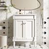 24'' Bathroom Vanity with Top Sink, 2-Tier Modern Bathroom Storage Cabinet, Single Sink Bathroom Vanity, Large Storage Shelves