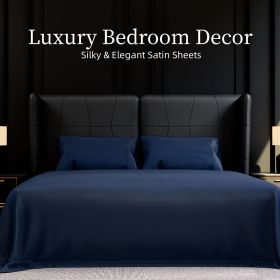 Bedding King Bed Sheets Set - 4 Piece Bedding - Brushed Microfiber - Shrinkage and Fade Resistant - Easy Care (King, Navy Blue)