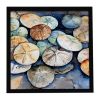 Sand Dollars Framed Metal Print Bathroom, Kitchen, Office, Home Decor Wall Art Ready to Hang, Square, 8X8