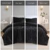 3 PCS King Ultrasoft Faux Fur Ribbed Comforter Set Black