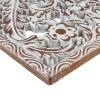 2 PCS Botanical Panel Distressed Carved Wood Wall Decor Set