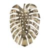 24.8x17.3x2" Gold Monstera Leaf Wall Décor