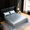 Satin Bed Sheets, Full Size Sheets Set, 4 Pcs Silky Bedding Set with 15 Inches Deep Pocket for Mattress (Full, Grey)