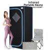 Portable Full Size  Infrared Sauna tent–Personal Home Spa;  with Infrared Panels;  Heating Foot Pad; Controller;  Foldable Chair ; Reading light.Easy