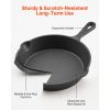Cast Iron Skillet, 4-Piece Frying Pan Set (6, 8, 10, 12 in), Skillets with Heat-Resistant Silicone Handle, Pre-Seasoned Chef's Pan, Kitchen Cookware