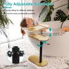 Bath Tub Tray Table, Liftable Freestanding Bamboo Bath Tray Caddy for Tub Against Wall