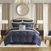 4 PCS King Comforter Set Navy
