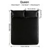 4-piece ultra-soft 85g satin sheet and pillowcase set, solid color, machine washable, suitable for all seasons, comfortable bedding set, for single