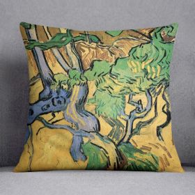 Tree Roots and Trunks by Van Gogh Cushion (Insert: Without Insert, size: 16" X 16")
