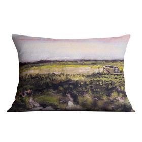 The Heath with a Wheelbarrow by Van Gogh Cushion (Insert: Without Insert, size: 14" X 14")