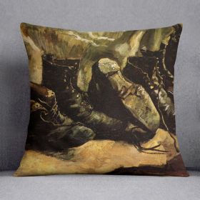 Three Pairs of Shoes by Van Gogh Cushion (Insert: With Insert, size: 18" X 18")