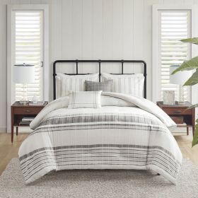 5 Piece Cotton Jaquard Duvet Set (Color: as Pic)