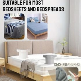 "Heavy Duty Lock Sheet Holders - Bed Sheet Clips Keep Fitted Sheets Tight on All Mattress Sizes (Twin/Queen/King)" (Color: White 4pcs)